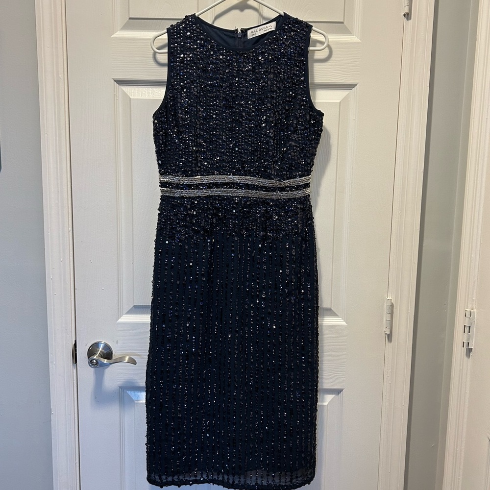 Mac Duggal Midnight Blue Sequin Gown